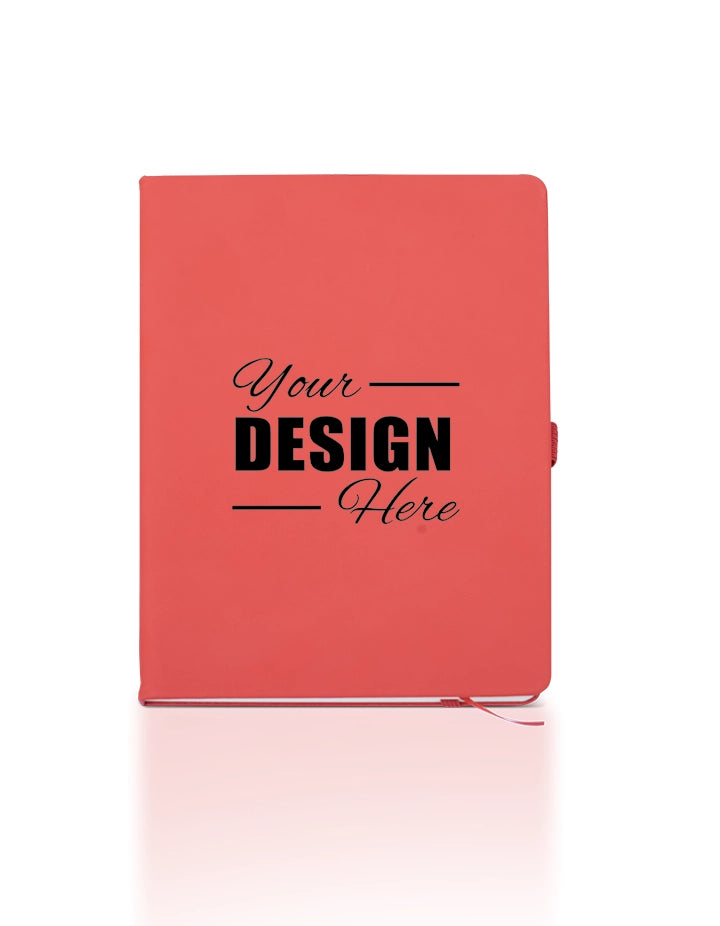 A5 Red PU Notebook with Pen Holder – 100 Sheets, 70gsm Ruled Paper – Custom Logo Ready